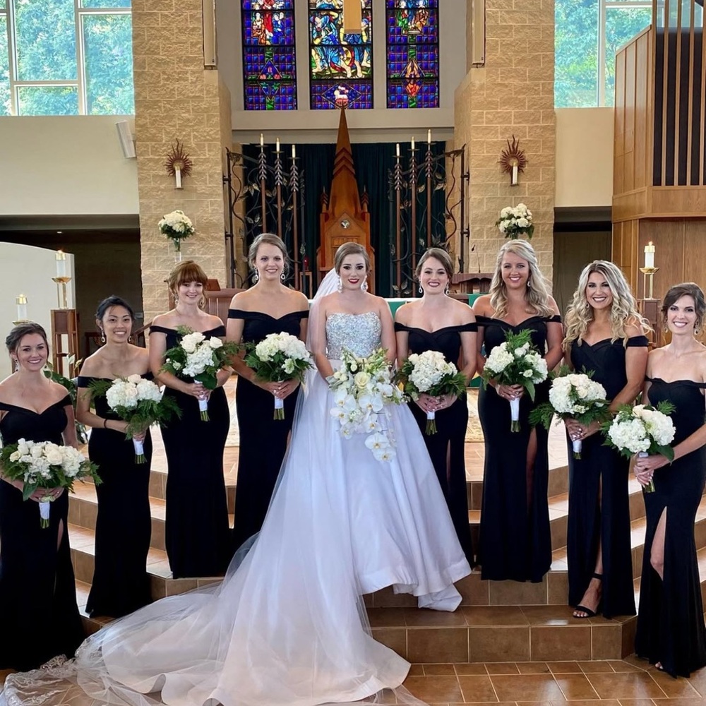 Sweetheart Neckline Black Bridesmaids Dress